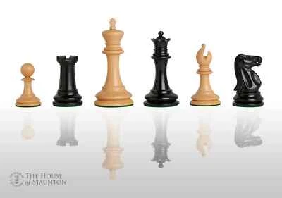 The Zukertort Luxury Chess Set - Pieces Only - 4.0" King - Genuine Ebony - Image 1 of 4