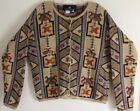 Peruvian Connection Sz L Or M Fine Funky Ethnic Art-To-Wear Cardigan Sweater