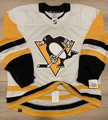 NEW Adidas Pittsburgh Penguins MiC Team Issue Road White NHL Jersey size 60 - Image 1 of 4