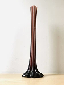 Mid Century Tall Thin Purple Glass Vase 39cm Retro Art Nouveau Style Italian - Picture 1 of 5