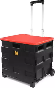 50919 Collapsible Black Rolling Folding Dolly Grocery Cart Multi-Functional - Picture 1 of 1