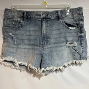 Eunina Jeans Kara Quick Fix Shorts Women’s Size XL High Rise Distressed Denim - Picture 1 of 4