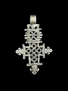 Äthiopischer Koptischer Kreuz Anhänger, handgefertigter wunderschöner Kreuzanhänger - Bild 1 von 5