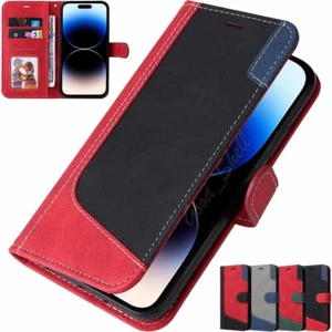 For iPhone 14 Pro Max 13 12 11 X XR SE 8 7 6s Magnetic Wallet Leather Case Cover - Picture 1 of 29