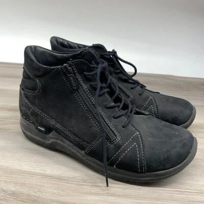 Wolky женщин почему сафари черный нубук кожи молнии ботильоны размер 39 / США 8 - Изображение 1 из 4