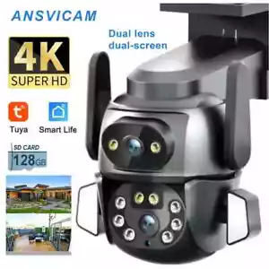 TUYA 4K 8MP Telecamera di Sicurezza WIFI Doppio Schermo Cam AI Corpo Tracciamento Automatico CCTV - Foto 1 di 20