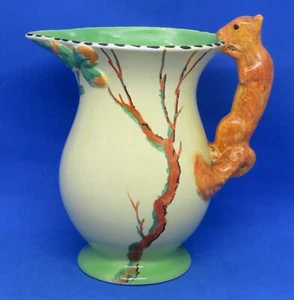 Jarrón/jarrón jarra Burleigh Ware vintage Art Deco antiguo mango ardilla - Imagen 1 de 13