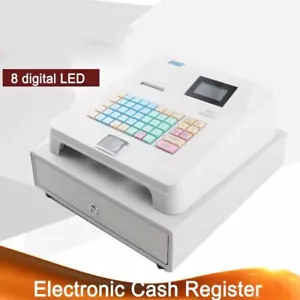 8 digitale LED elektronische Registrierkasse 48 Schlüssel mit Thermodrucker für Einzelhandel - Bild 1 von 12