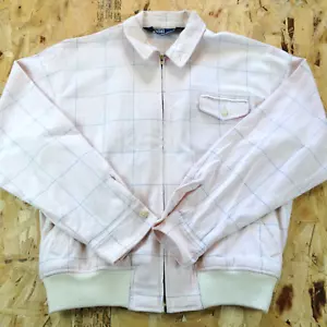 Vintage polo ralph lauren Wollmischung hellrosa Harrington Bomberjacke Herren M - Bild 1 von 12