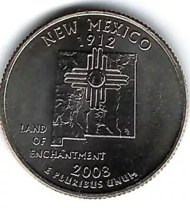 2008-D Denver Brilliant Uncirculated US New Mexico 47TH State Quarter Coin - Picture 1 of 2