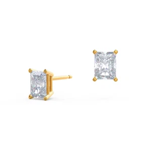 Weihnachtsverkauf Diamant Ohrringe 2 Kt IGI GLI HRD Lab Grown Ohrstecker 14K Gelbgold - Bild 1 von 7
