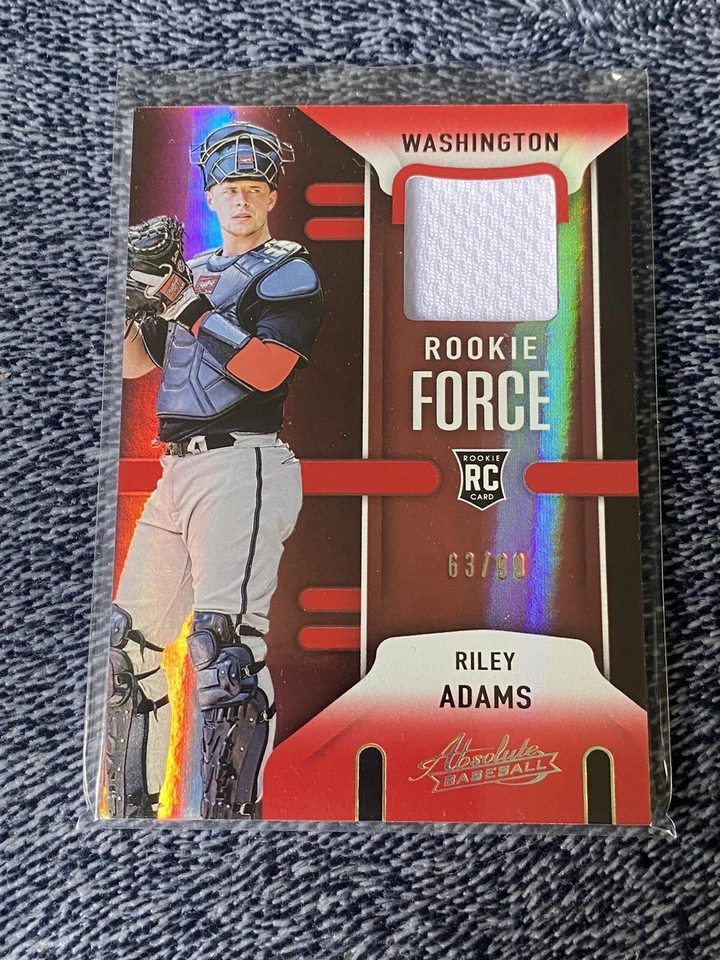 2022 Absolute Baseball Riley Adams “Rookie Force” Relic Red /99 - Nationals - Image 1 of 3