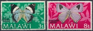Butterflies: 3t & 8t - Malawi 1973 - F H - SG 429/30 - Picture 1 of 3