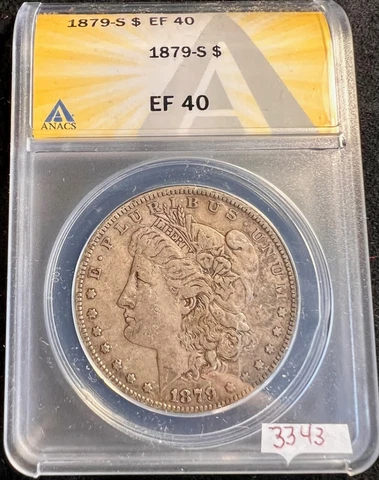 AWESOME TONING US Coin 1879 S Morgan Silver Dollar $1 ANACS XF40 EF40 XF 40 3343 Cover