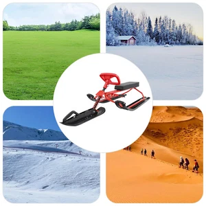 Skischlitten mit Lenkrad Snowboard für Erwachsene Winterschlitten 100kg Last - Bild 1 von 13