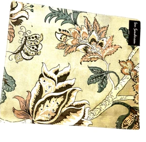 Ian Sanderson Designer Floral Velvet Fabric Sample 12.5 x 14.5 Sq. Pastel Colors - Picture 1 of 5