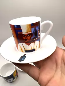 GRAHAM KNUTTEL ESPRESSO CUP & SAUCER RESTAURANT KITCHEN TIPPERARY CRYSTAL NIB - Picture 1 of 14
