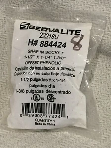 SERVALITE 22216U Snap In Socket 1.5"Hx1.25"Di 1-3/8" Offset Phenolic Black Bag 8 - Picture 1 of 5