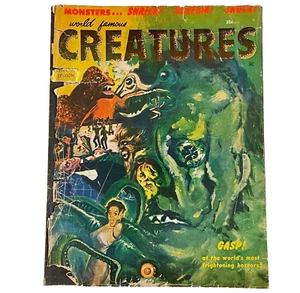 #1 WORLD FAMOUS CREATURES 1958 HORROR mag like Famous Monsters of Filmland - Picture 1 of 10