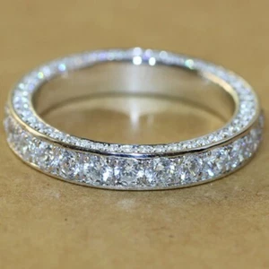Elegante Damen Silber Ringe Zirkonia Hochzeit Verlobung Schmuck Größe 6-10 - Bild 1 von 15