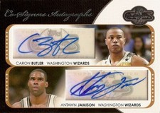  2008-09 Topps Co-Signers Dual Autographs #CSBJ Caron Butler Antawn Jamison RARE