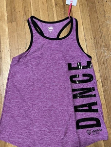 Justice Mädchen lila Tanz Tank Top/Shirt Größe: 10 NEU/NEU MIT ETIKETT - Bild 1 von 3