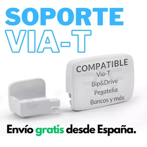 Soporte Sujeción Telepeaje Via-T Cristal Coche Camión Teletac Peaje Pinza ViaT - Foto 1 di 3