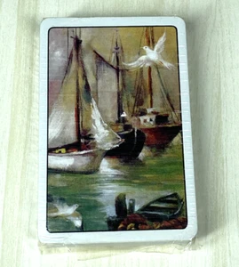 Vtg The United States Playing Card Co Deck Boats Ships Harbor Scene Seagulls - Picture 1 of 5
