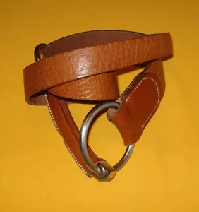 WOMEN'S FRENCH CONNECTION DARK TAN MADE IN ITALY GENUINE LEATHER BELT SIZE L. - Picture 1 of 6