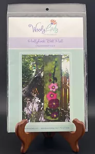 Felted Wool/Embroidery Pattern/"Hollyhock Bell Pull"/Wooly Lady/ 5"x20" - Picture 1 of 4