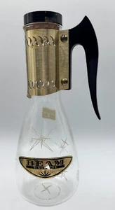 Vintage Jim Beam Glass Carafe Decanter Starburst Design 10” Tall Empty - Picture 1 of 9