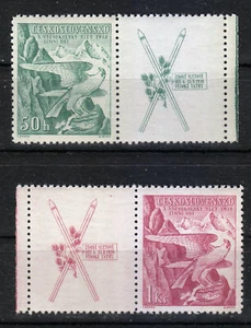 Czechoslovakia MNH 1938 Mi 387Zf-388Zf Sc 241-242 Peregrine Falcon ** - Picture 1 of 2