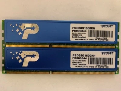 PATRIOT 8GB (2X4GB) DDR3-1600MHz PC3-12800 1.5V UDIMM PSD38G1600KH - Image 1 of 2