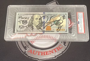Floyd Mayweather Jr. Signed $100 Bill US Currency x4 Inscription PSA Auth Auto E - Picture 1 of 5