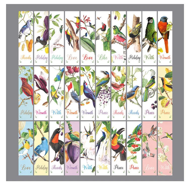 BARGAINS EXPRESS UK 30pc Wild Birds Cute Paper Bookmarks For Books Book Markers Readers Gift