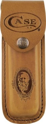 Case Large Job Brown Leather Sheath Case for Folding Pocket Knife 5.5" - Image 1 of 4