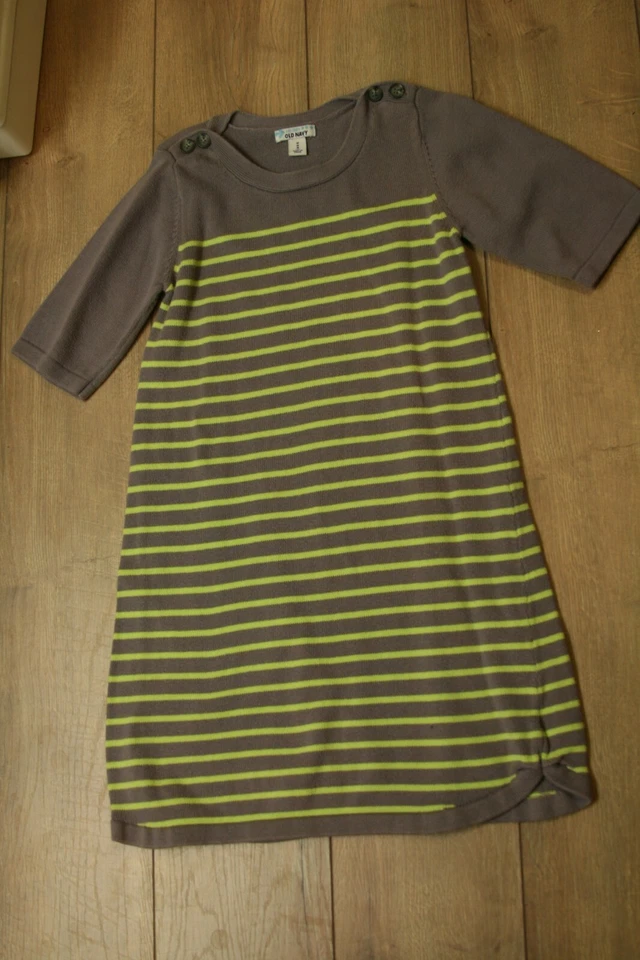 Vestido Suéter Gris Niñas Azul Marino Antiguo Talla M(8) Usado en Excelente Condición Foto 1 de 2