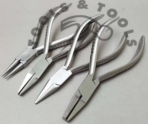 Grooved Handle Jewelry Pliers Flat Round Chain Half Round Nose Jaws Crafts Hobby - Picture 1 of 1
