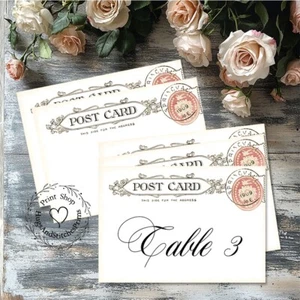 LARGE DOUBLE or SINGLE SIDED VINTAGE POSTCARD WEDDING TABLE CARDS or SIGNS #302 - Imagen 1 de 9