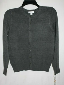 Charter Club Women's Button Up Sweater Size Small Color Gray - Picture 1 of 6