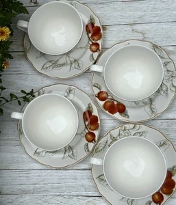 Charter Club-Casuals~Summer Grove~8 Pc. Set, 4 Tea Cups & 4 Saucers - Picture 1 of 9