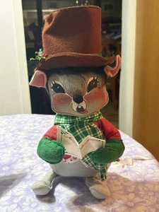 Vintage Annalee Mobilitee Christmas Caroler Mouse 1964 Mint 15" Rare - Bild 1 von 13