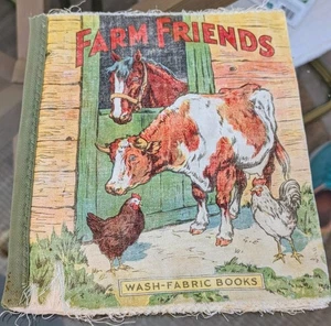 Farm Friends Wash Fabric Books Sam Gabriel Sons #435 Children Animal Vintage - Picture 1 of 12