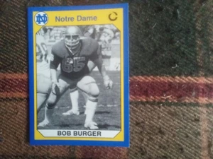 BOB BURGER 1990 COLLEGIATE COLLECTION NOTRE DAME TRADING CARD, top - Bild 1 von 1