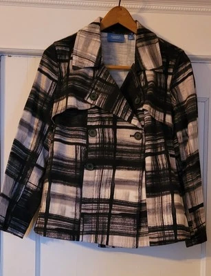 Simply Vera By Vera Wang Black, White, Gray Trench Coat Style Blazer  Medium  - Image 1 of 4