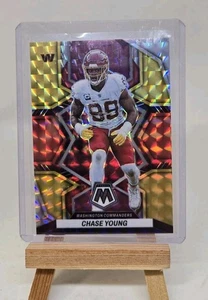 Chase Young /80 2022 Panini Mosaic Choice Fusion Red & Yellow Mosaic Prizm - Picture 1 of 3