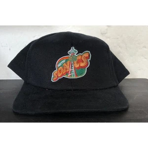 NUEVO Seattle Sonics 1996 Drew Pearson Snapback Aguja Negro NBA Supersonics De Colección - Imagen 1 de 9