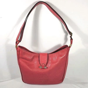 Lancel Paris Rot Leder Schulter Crossbody Handtasche Geldbeutel  - Bild 1 von 24