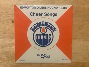 VINTAGE 1977 WHA HOCKEY EDMONTON OILERS CHEER SONGS 45 RECORD IN SLEEVE - ABUDA - Picture 1 of 2