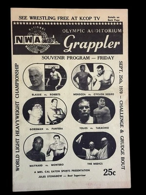 1970 Olympic Auditorium Grappler программа NWA 25 сентября Рэй Мендоса против Циклона Негро - Изображение 1 из 3